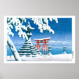 Poster ukiyoe - hasui - No.4 Neve em Itsukushima -