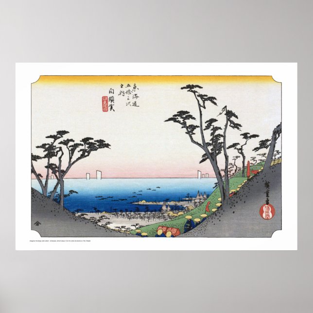 Poster ukiyoe - Hiroshige - n.º 32 Shirasuka - (Frente)