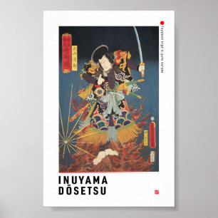 Poster ukiyoe - Inuyama Dōsetsu - mágico japonês -