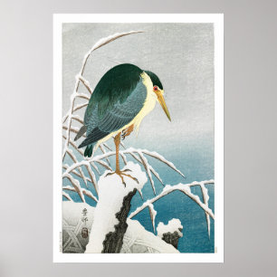 Poster Ukiyoe [Koson] Coroa Negra Heron ...(S)