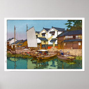 Poster ukiyoe - Yoshida - 05 - Kura em Tomonoura -