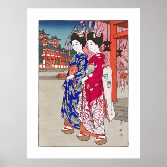 Poster ukiyoe - Yoshida - 14 - Maiko - (Frente)
