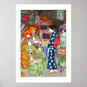 Poster ukiyoe - Yoshida - 16 - Honest Greengrocery, Nezu 