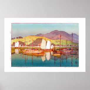 Poster ukiyoe - Yoshida - 17 - À espera da maré -