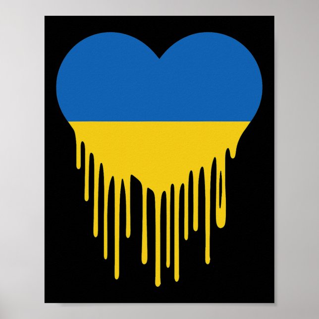 Poster Ukraine Bleeding Heart Support And Stand With Ukra (Frente)