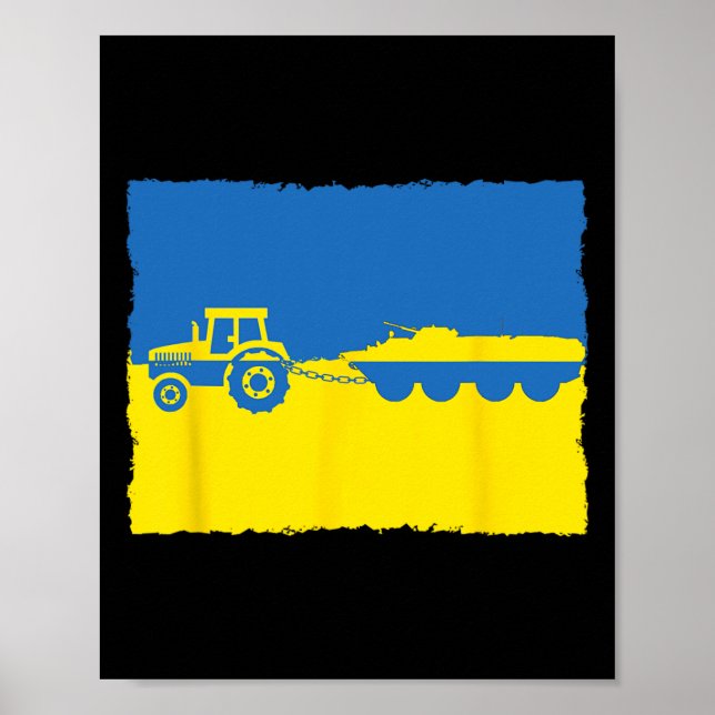 Poster Ukraine Farmer Tractor Stealing A Russian Tank Fun (Frente)