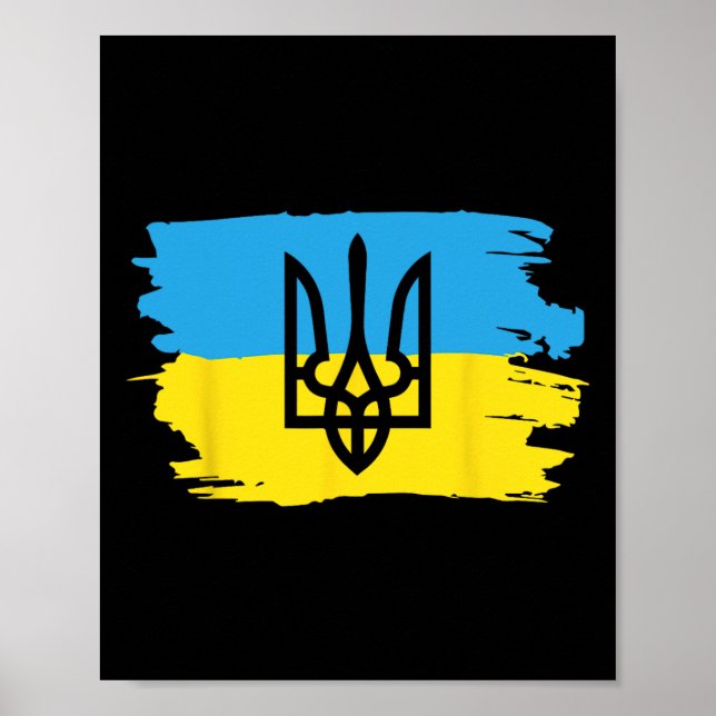 Poster Ukraine Ukrainian Kiew Trysub Flag 17  (Frente)