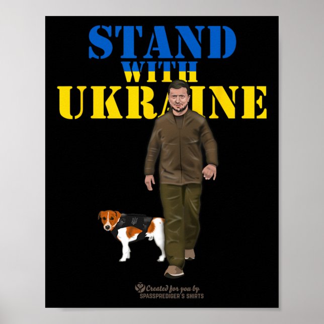 Poster Ukraine Wolodymyr Selenskyj Patron Stand With Ukra (Frente)