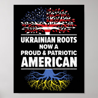 Poster Ukrainian American Patriot Usa Grown Ukraine Us Fl