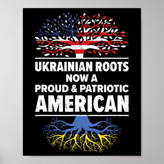 Poster Ukrainian American Patriot Usa Grown Ukraine Us Fl (Frente)