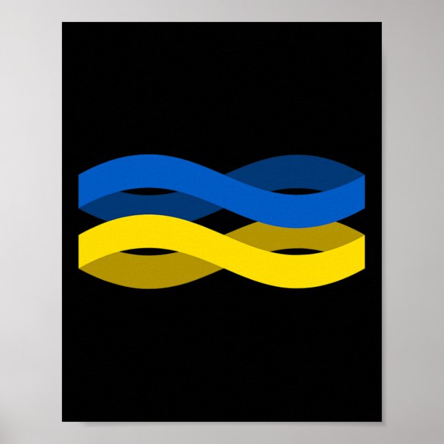 Poster Ukrainian Flag Ribbon Support Ukraine  (Frente)