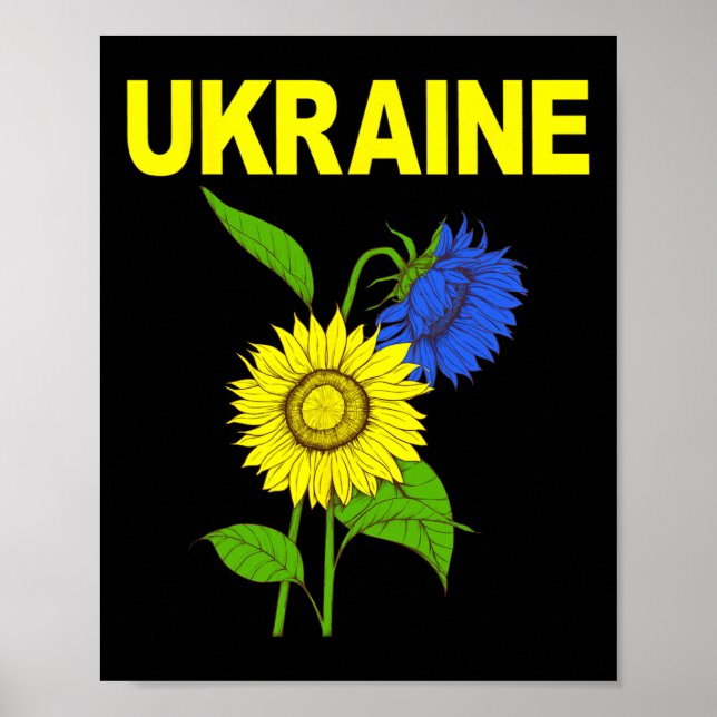 Poster Ukrainian Sunflowers Traditional Symbol Of Ukraine (Frente)