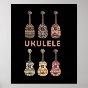 Poster Ukulele do Havaí: Instrumentos Musicais