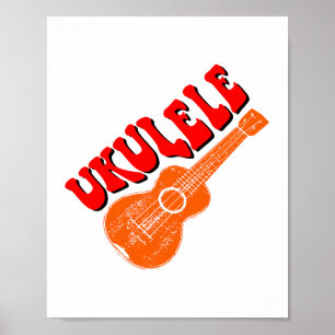 Poster Ukulele Groovy Text Art