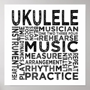 Poster Ukulele Typografia