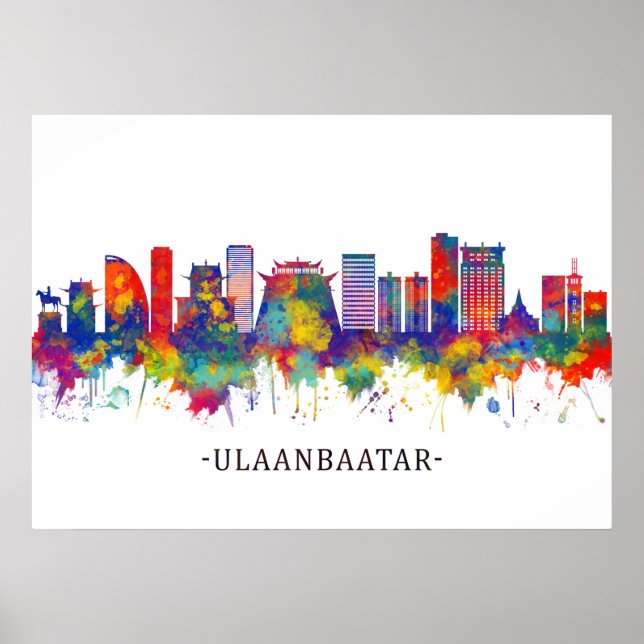 Poster Ulaanbaatar Mongólia Skyline (Frente)