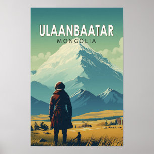 Poster Ulaanbaatar Mongólia - Viagem Art Vintage