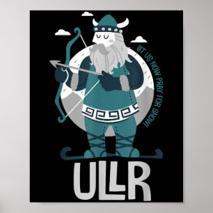 Poster Ullr Norse Deus Da Neve, Santo De Esquiadores E