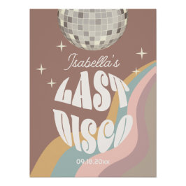 Pôster Última Disco Glamorosa 70s - Bachelorette Retro Gr