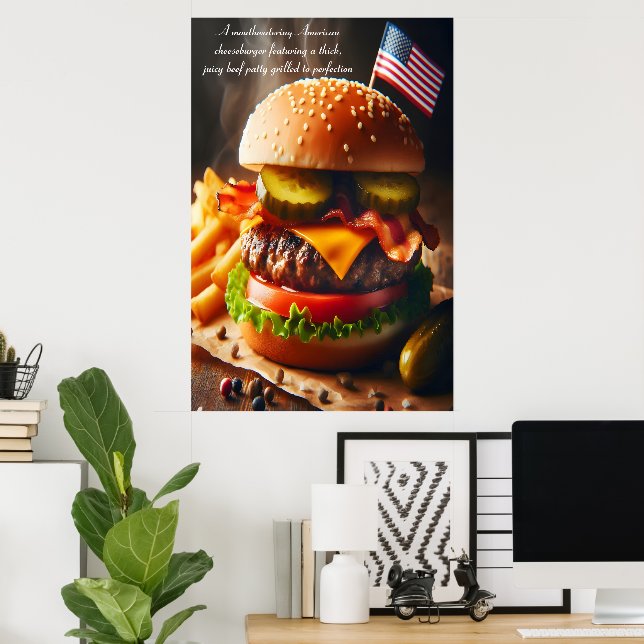 Poster Última Experiência Americana de Cheeseburger 24x36 (Escritório em casa)