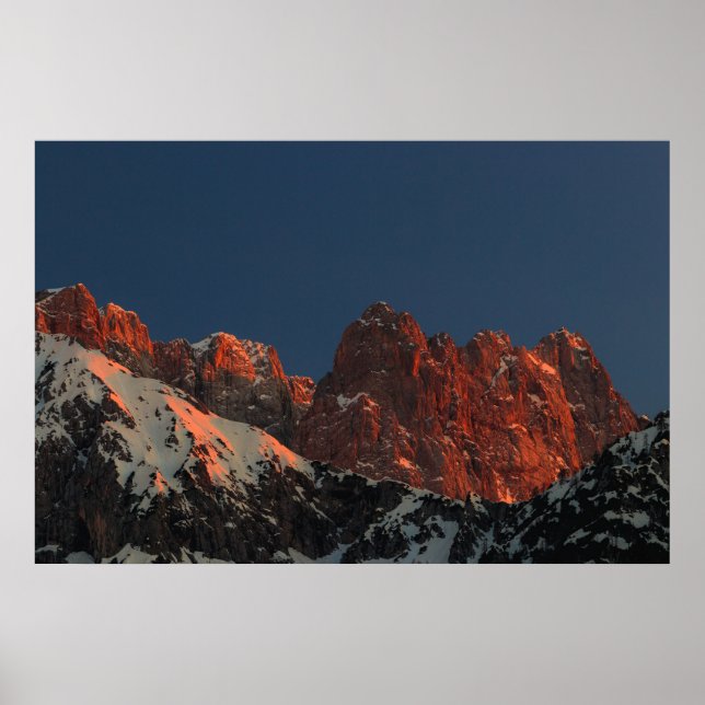 Poster Última luz solar nas montanhas (Frente)