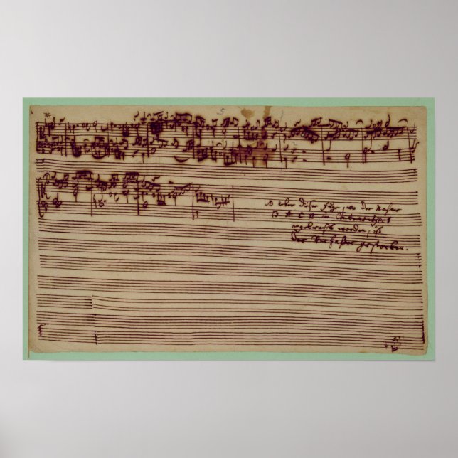 Pôster Última página de A Arte da Fuga, 1740 (Frente)