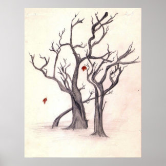 Pôster Últimas Folhas do outono