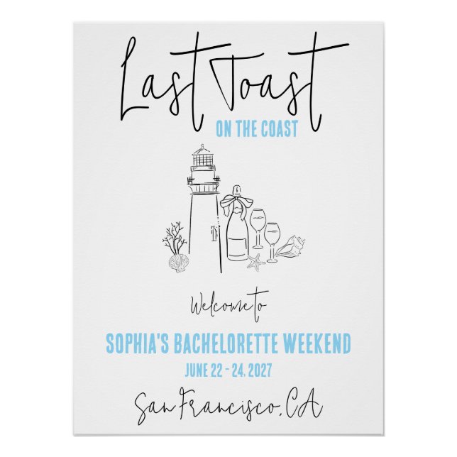 Pôster Último brinde na costa Despedida de Solteira Bem-v (Frente)