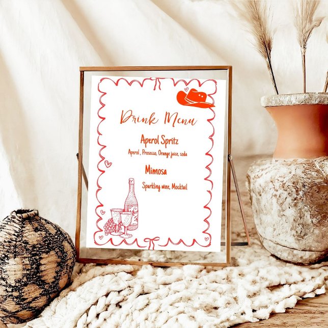 Poster Último brinde No Bachelorette do Menu Bebida Coste (Criador carregado)