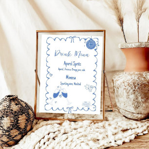 Poster Último brinde No Bachelorette do Menu Bebida Coste