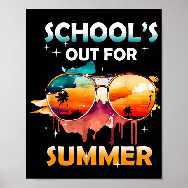 Poster Último Dia Da Escola Fora Para Meninas Professoras (Frente)