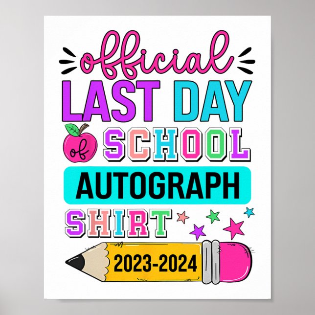 Poster Último Dia Da Faculdade, Autografo Lápis 2023-2022 (Frente)