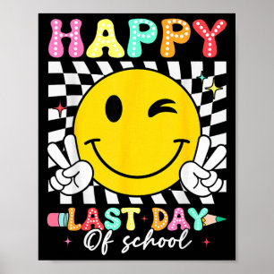 Poster Último Dia de Aula Rosto Sorridente Groovy Profess