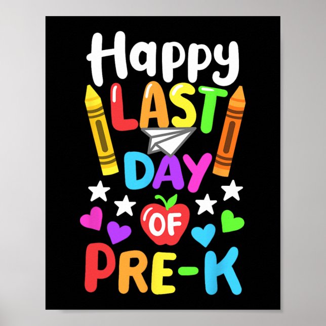 Poster Último Dia De Escola Pré-k Cl De 2024 Crianças  (Frente)