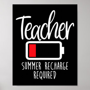 Poster Último Dia de Escola Recarga de Verão para Profess