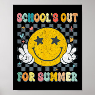 Poster Último Dia De Escolas De Retrô No Verão Te