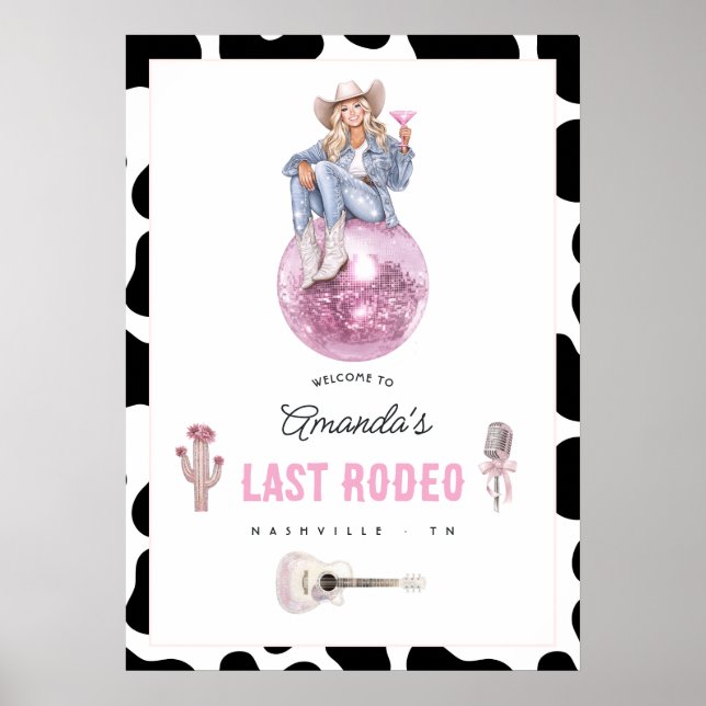 Poster Último Rodeio Disco Cowgirl Despedida de Solteira  (Frente)