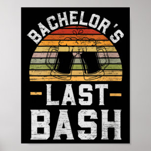 Poster Último Solteiro de Bash Vintage Groomsquad Gro