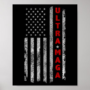 Poster Ultra MAGA Vintage American Flag Ultra MAGA