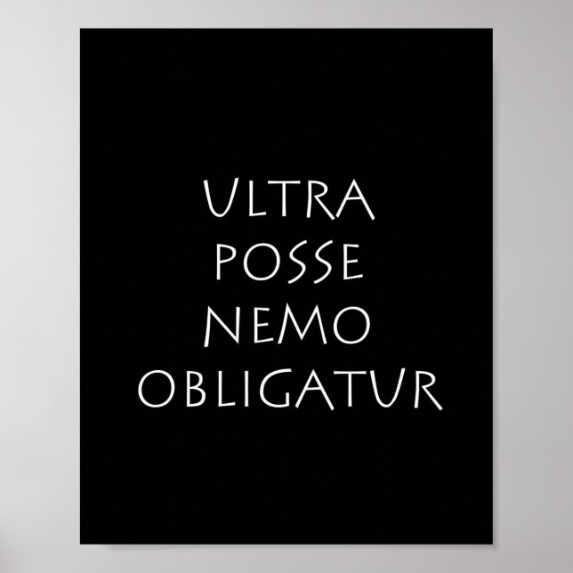 Poster Ultra posse nemo obrigatur (Frente)