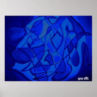 Pôster Ultramarine Blue Modern Contemporary Abstract Art