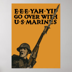 Poster Ultrapasse com fuzileiros navais dos E.U. -- WWI