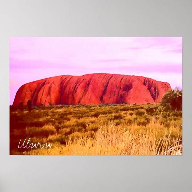 Poster Uluru sunset viagem da Austrália Central (Frente)
