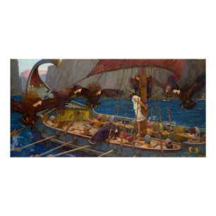 Pôster Ulysses e as sirenes John William Waterhouse