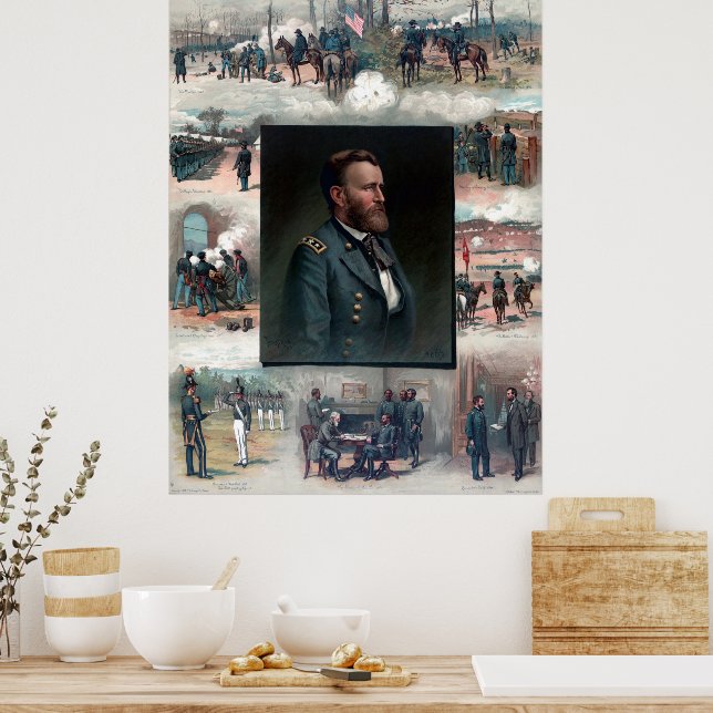 Poster Ulysses S Grant West Point Appomattox 1885 Restore (Cozinha)