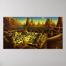 Poster Um abstrato surreal moderno de grandes tabuleiros