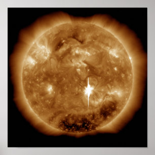 Pôster Um alargamento solar do X-class maciço entra em