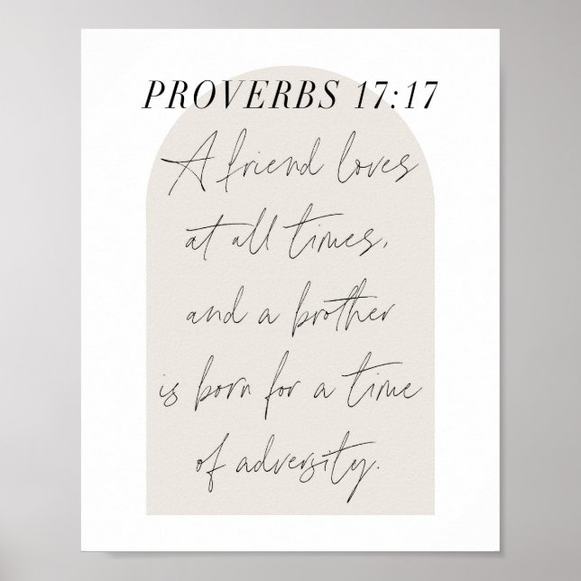 Poster Um amigo ama sempre o arco bege (Frente)