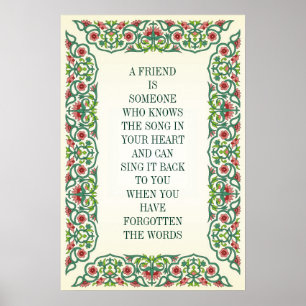 POSTER UM AMIGO É ALGUÉM QUE CONHECE A MÚSICA EM SEU