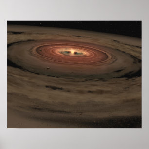 Pôster Um anão marrom cercado por um disco de roda